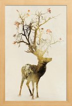 JUNIQE - Poster in houten lijst Autumn -40x60 /Bruin & Ivoor