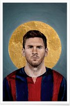 JUNIQE - Poster Football Icon - Lionel Messi -13x18 /Blauw & Geel