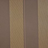 Dutch Wallcoverings - Vliesbehang streep bruin/goud