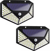 Solar buitenlamp met bewegingssensor - 2 stuks - Buitenlamp - 100 LEDs - Zonne-energie - Tuinverlichting