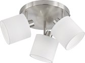 LED Plafondspot - Plafondverlichting - Torna Torry - E14 Fitting - 3-lichts - Rond - Mat Nikkel - Aluminium