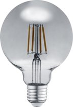 LED Lamp - Filament - Trinon Globin - E27 Fitting - 6W - Warm Wit 3000K - Rookkleur - Aluminium