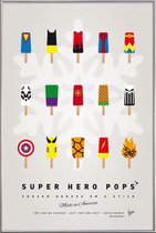 JUNIQE - Poster met kunststof lijst My Superhero Ice Pop - Universe