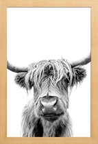 JUNIQE - Poster met houten lijst Beneath Raised Brows -13x18 /Wit &