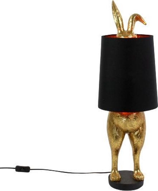 Tafellamp - Hiding Bunny - Goud / Zwart