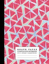 Graph Paper Composition Notebook: Quad Ruled 5 Squares Per Inch for Math & Science - Watermelon Blue
