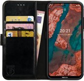 Rosso Element Book Case Wallet Hoesje Geschikt voor Nokia X20 / X10 | Portemonnee | 3 Pasjes | Magneetsluiting | Stand Functie | Zwart