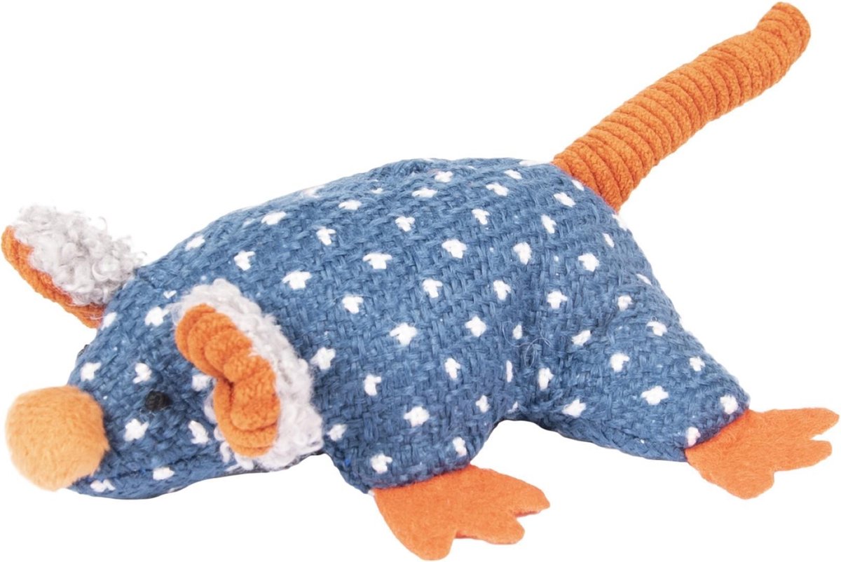 Flamingo Floera - Speelgoed Katten - Ps Floera Muis Blauw M 18cm - 1st - 130622 - 1st