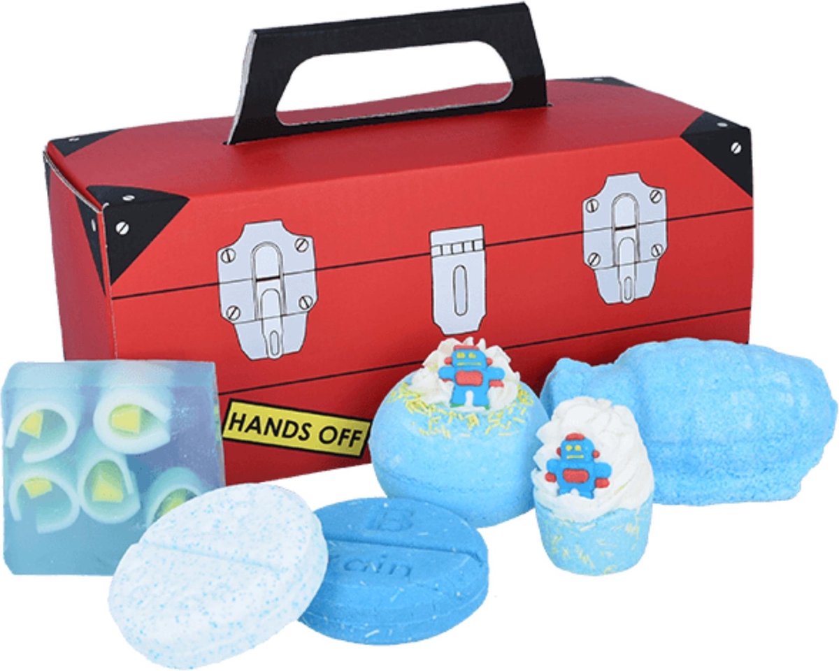 Goedkoopste Bomb Cosmetics Vaderdag Bad Geschenkset Hammer Time Tool Box met handgegoten zeep, bath bombs en meer!