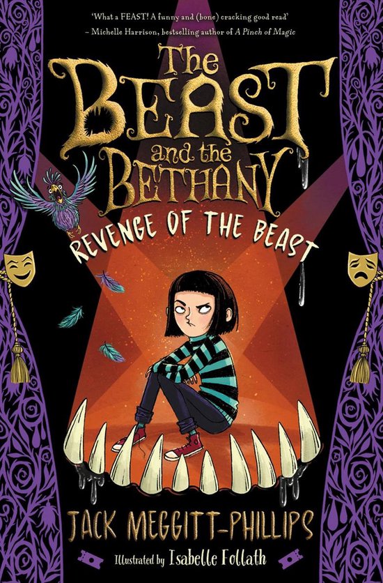 Boekomslag: Bethany zit tussen grote tanden met de titel 'The Beast and the Bethany: Revenge of the Beast'.