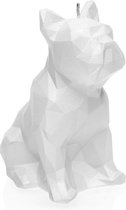 Hoogglans Wit gelakte figuurkaars, design: Bulldog Poly Hoogte 15 cm (24 uur)