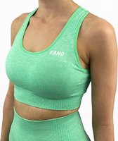 VANO WEAR Zomerse Sportoutfit / Fitness Kleding set voor Dames  / Sport Bikershort + Fitness BH (Mint)