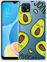 GSM Hoesje OPPO A15 Backcase TPU Siliconen Hoesje Transparant Avocado Singing