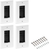 kwmobile kabeldoorvoer - Set van 4 - Afdekking met borstels voor wandstopcontact - Wegwerking van kabels - Voor Amerikaanse stopcontacten - Wit/Zwart