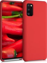 kwmobile telefoonhoesje voor Samsung Galaxy A41 - Hoesje met siliconen coating - Smartphone case in mat rood