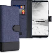 kwmobile telefoonhoesje voor Sony Xperia 1 III - Hoesje met pasjeshouder in donkerblauw / zwart - Case met portemonnee