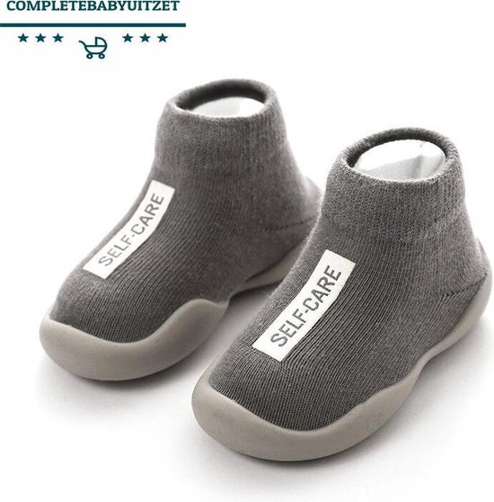 Chaussons bébé antidérapants - premières chaussures de course - Layette bébé complète - pointure 22,5 - 12-18 mois - 13,5 cm - Grijs