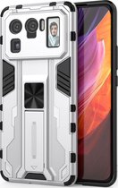 Xiaomi Mi 11 Ultra Hoesje - Mobigear - Armor Stand Serie - Hard Kunststof Backcover - Zilver - Hoesje Geschikt Voor Xiaomi Mi 11 Ultra