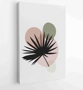 Botanical wall art vector set. Foliage line art drawing with abstract shape. 3 - Moderne schilderijen – Vertical – 1857714886 - 50*40 Vertical
