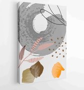 Minimal hand drawn organic shapes floral design for wall art, prints, cover, poster, Fabric pattern. 1 - Moderne schilderijen – Vertical – 1859431885 - 40-30 Vertical