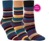 Bamboe Stripe – Normale Schachtlengte - Niet knellend - Unisex - 3 packs – Maat 35/38