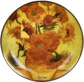 Goebel - Vincent van Gogh | Sier Schoteltje Zonnebloemen | Porselein - 10cm - met echt goud