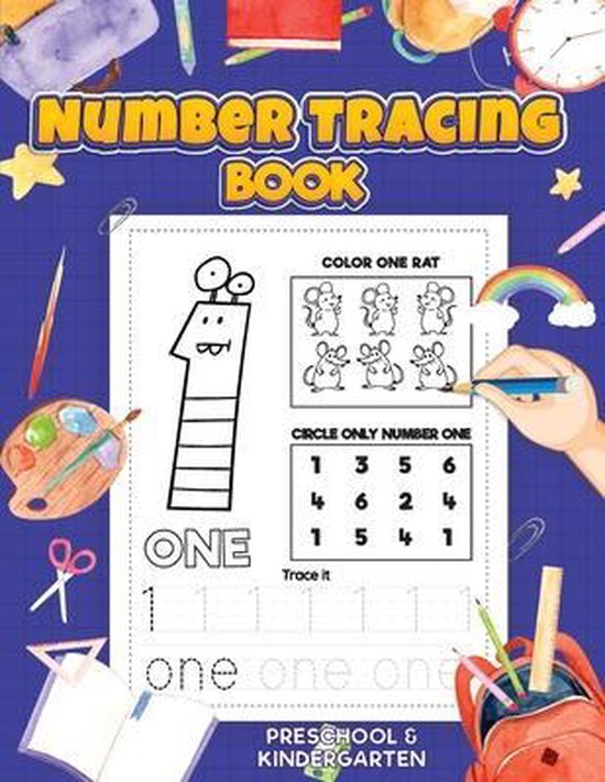 Number Tracing: Preschool Numbers Tracing Math Practice Workbook: Math ...