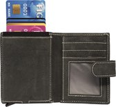 Mini wallet - Mini portemonnee - Matzwart - Creditcardhouder - Pasjeshouder leer - Cardprotector