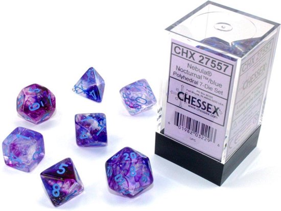 Chessex 7-Die set Nebula Luminary - Nocturnal/Blue