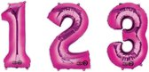 UNIQUE - Fuchsia aluminium cijfer ballon - Roze