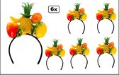 6x Diadeem fruit  tropisch  - hoofdeksel haarband hawai tropical carnaval festival hoofddeksel