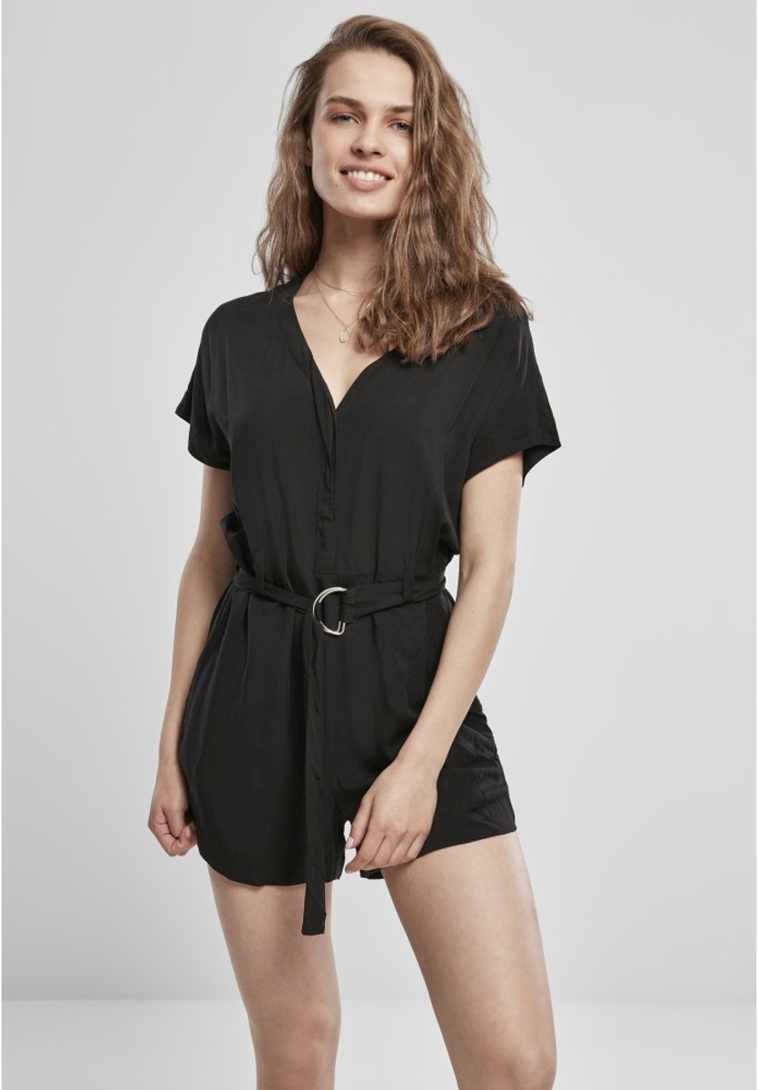 Urban Classics Viscose Belt Dames Jumpsuit – XS Zwart