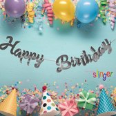 Slinger "Happy Birthday" - Letterslinger - Verjaardagsslinger - Zilver - 1,5 mtr