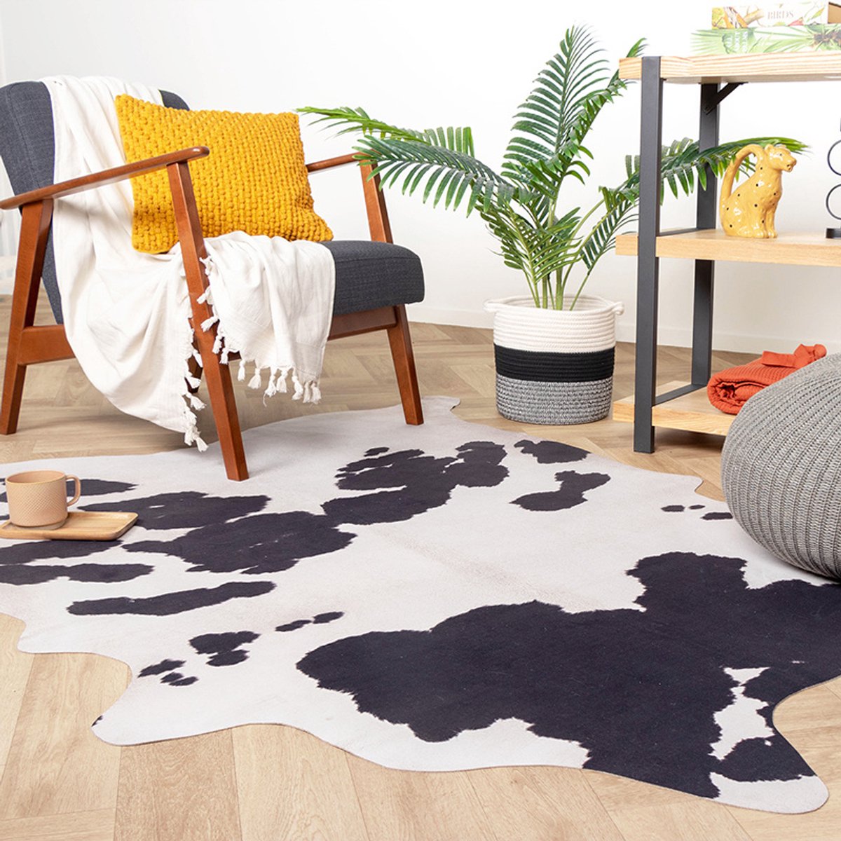 FRAAI Koeienhuid - Bovine Zwart/Wit | Brengt sfeer - 155x190cm