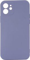 Shop4 - Geschikt voor iPhone 12 mini Hoesje - Back Case Mat Paars