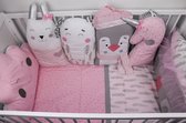Baby Beddengoedset - Babykamer - Pink Girls Stootkussenset - Bedbumper - 9 Delen