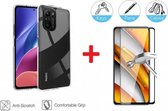 2-In-1 Screenprotector Hoesje Bescherming Protector Set Geschikt Voor Xiaomi Poco F3 (5G) - Full Cover 3D Edge Tempered Glass Screen Protector Met Siliconen Back Bescherm Cover Cas