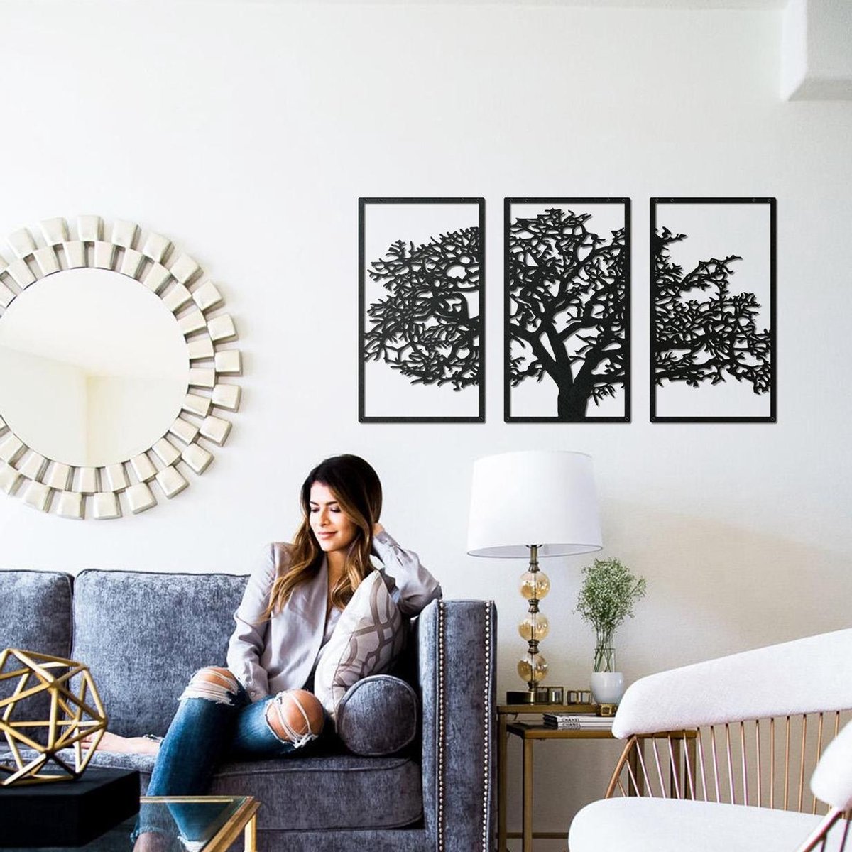 Zinueen 3 stuks minimalistische metalen wanddecoratie, geliefden, abstracte lijnen muurkunst, moderne wanddecoratie, metaal, wandsculpturen om op te hangen in de slaapkamer en woonkamer