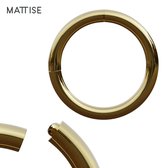 MATTISE Gouden Chirurgisch Stalen Ring Piercing — Goud Kleurige — 12 mm Diameter & 1,2 mm Staafdikte — Oorbellen Ringetje Geschikt voor Helix Tragus Septum Lip Neus Wenkbrauw Piercings
