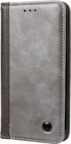 Apple iPhone Xs Max Hoesje - Mobigear - Duo Color Serie - Kunstlederen Bookcase - Grijs - Hoesje Geschikt Voor Apple iPhone Xs Max