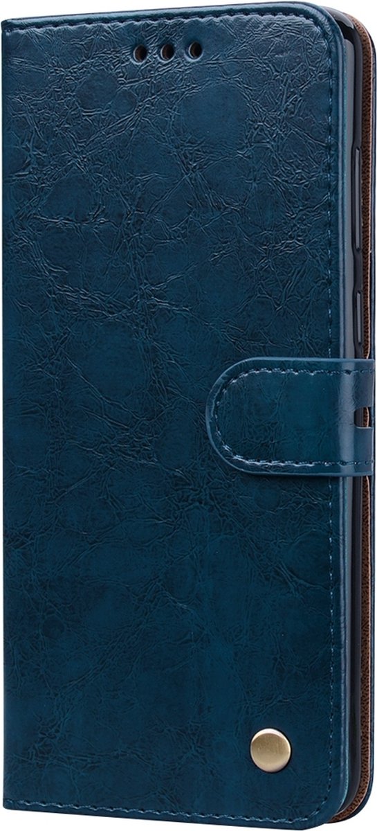 Mobigear Telefoonhoesje geschikt voor Samsung Galaxy A9 (2018) Hoesje | Mobigear Wallet Bookcase Portemonnee | Pasjeshouder voor 2 Pasjes | Telefoonhoesje voor Pinpas / OV Kaart / Rijbewijs - Blauw