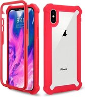 Apple iPhone XS Max Hoesje - Mobigear - Two-Layer Serie - Hard Kunststof Backcover - Rood - Hoesje Geschikt Voor Apple iPhone XS Max