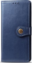 OnePlus 8 Pro Hoesje - Mobigear - Snap Button Serie - Kunstlederen Bookcase - Blauw - Hoesje Geschikt Voor OnePlus 8 Pro