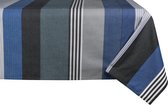 Kleurmeester.nl | Tafelkleed met coating Miramar - katoen | 165 cm x 300 cm | blauw gestreept