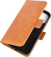 Apple iPhone 12 Pro Max Hoesje - Mobigear - Slim Magnet Serie - Kunstlederen Bookcase - Cognac - Hoesje Geschikt Voor Apple iPhone 12 Pro Max