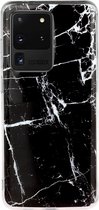 Mobigear Hoesje geschikt voor Samsung Galaxy S20 Ultra Telefoonhoesje Flexibel TPU | Mobigear Marble Backcover | Galaxy S20 Ultra Case | Back Cover - Zwart