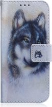 Nokia 5.3 Hoesje - Mobigear - Design Serie - Kunstlederen Bookcase - Wolf - Hoesje Geschikt Voor Nokia 5.3