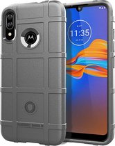 Motorola Moto E6 Plus Hoesje - Mobigear - Rugged Shield Serie - TPU Backcover - Grijs - Hoesje Geschikt Voor Motorola Moto E6 Plus