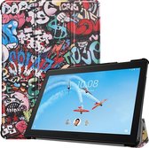 Lenovo Tab P10 Hoes - Mobigear - Tri-Fold Serie - Kunstlederen Bookcase - Graffiti - Hoes Geschikt Voor Lenovo Tab P10