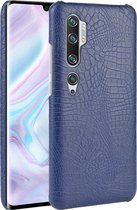 Xiaomi Mi Note 10 Hoesje - Mobigear - Croco Serie - Hard Kunststof Backcover - Blauw - Hoesje Geschikt Voor Xiaomi Mi Note 10